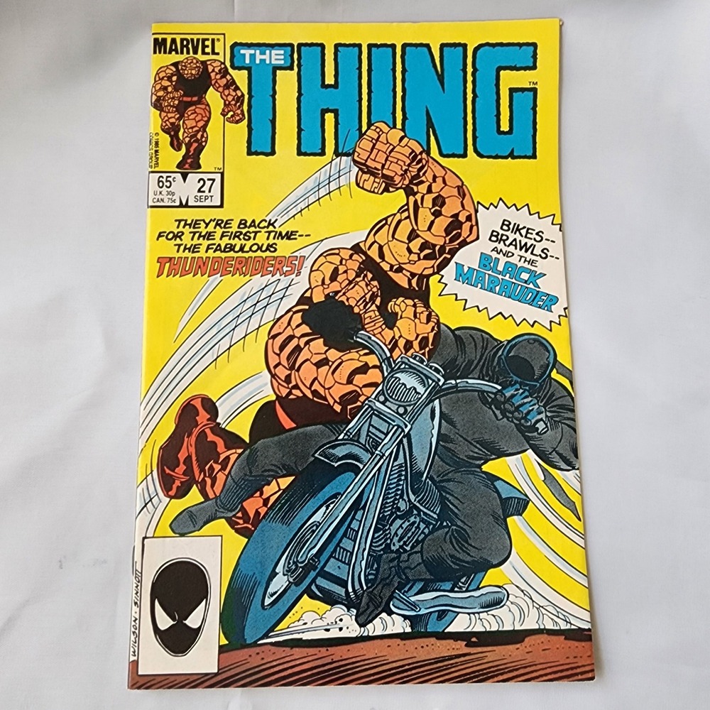 Marvel The Thing Comic Book #27 Sept 1985 Bikes Brawls Black Marauder FO FN Rare